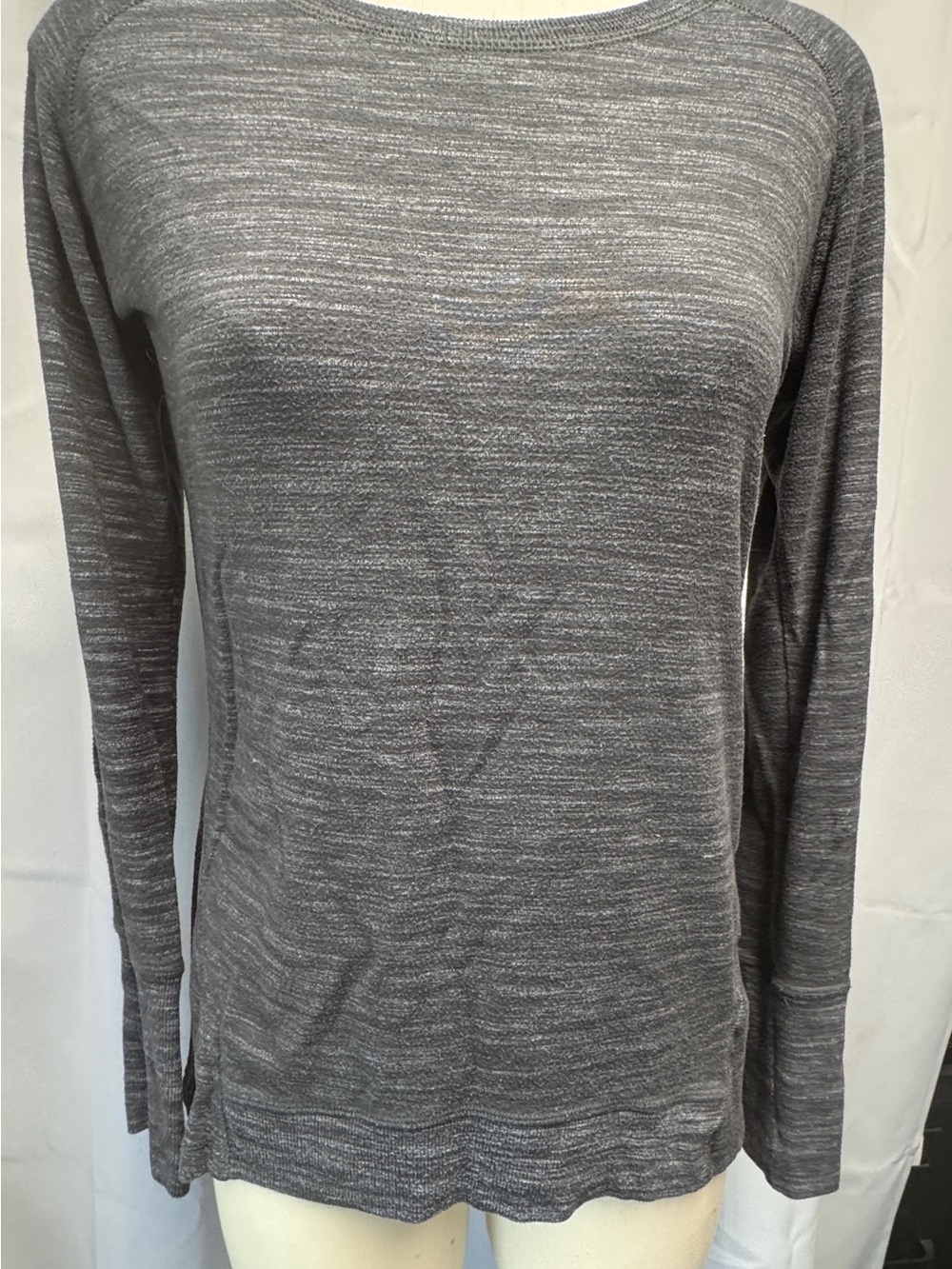 Champion Heathered Gray Crewneck Long Sleeve Top